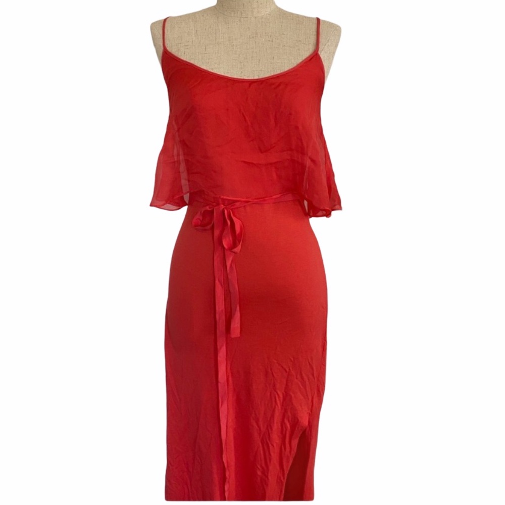 French Connection strappy silk cotton slip dress